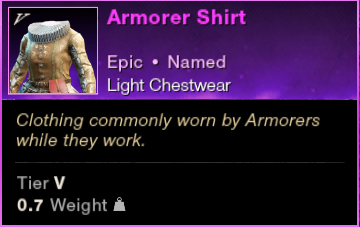 MMOJUGG New World Aeternum Armorer Shirt Buying Page Display