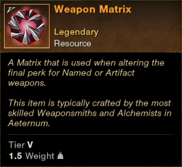 MMOJUGG New World Aeternum Weapon Matrix Buying Page Display