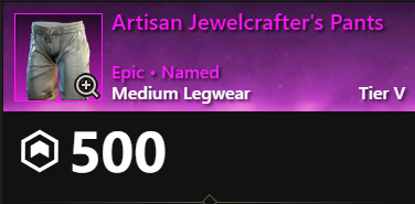 MMOJUGG New World Aeternum Artisan Jewelcrafter's Pants Buying Page Display