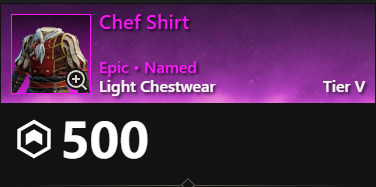 MMOJUGG New World Aeternum Chef Shirt Buying Page Display