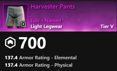 MMOJUGG New World Aeternum Harvester Pants Buying Page Display