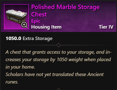 MMOJUGG New World Aeternum Polished Marble Storage Chest Buying Page Display