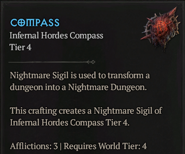 MMOJUGG Diablo 4 [Carry Run] World T4-(Wave Cap 6) Compass Details View of Item Function and Use