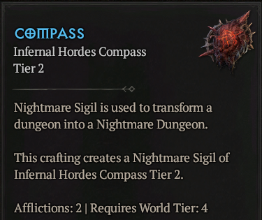 MMOJUGG Diablo 4 [Carry Run] World T4-(Wave Cap 10) Compass Details View of Item Function and Use