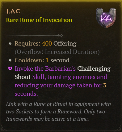 MMOJUGG Diablo 4 Lac Details View of Item Function and Use