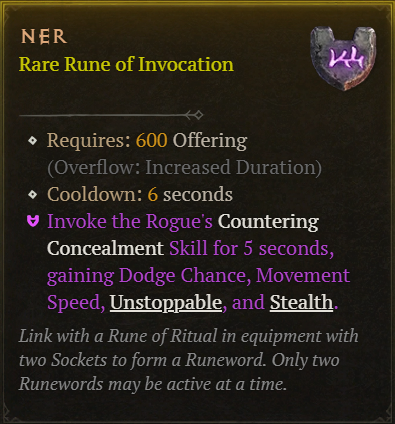 MMOJUGG Diablo 4 Ner Details View of Item Function and Use