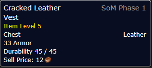 WoW Classic Era Cracked Leather Vest Details MMOJUGG WoW Classic: Era EU (60) Cracked Leather Vest Details View of Item Function and Use