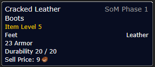 WoW Classic Era cracked leather boots Details MMOJUGG WoW Classic: Era EU (60) cracked leather boots Details View of Item Function and Use