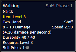 WoW Classic Era Walking Stick Details MMOJUGG WoW Classic: Era EU (60) Walking Stick Details View of Item Function and Use