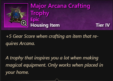 MMOJUGG New World Aeternum Major Arcana Crafting Trophy Details View of Item Function and Use