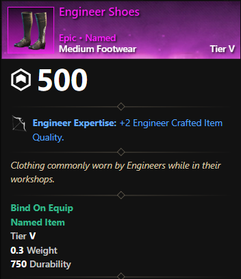 MMOJUGG New World Aeternum Engineer Shoes Details View of Item Function and Use