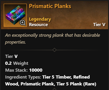 MMOJUGG New World Aeternum Prismatic Planks * 50 Details View of Item Function and Use