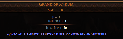 MMOJUGG Path of Exile 2 Grand Spectrum Sapphire Details View of Item Function and Use