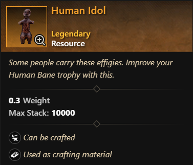 MMOJUGG New World Aeternum Human Idol Details View of Item Function and Use