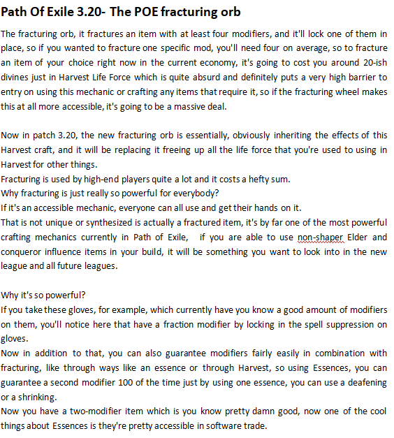 MMOJUGG Path of Exile Fracturing Orb *1 Details View of Item Function and Use