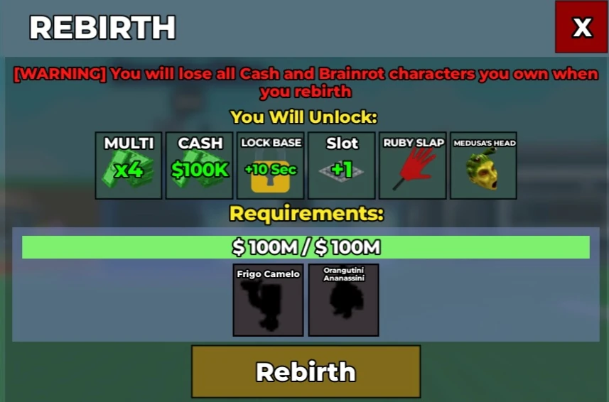 MMOJUGG Steal a Brainrot Rebirth 5 Brainrots Buying Page Display