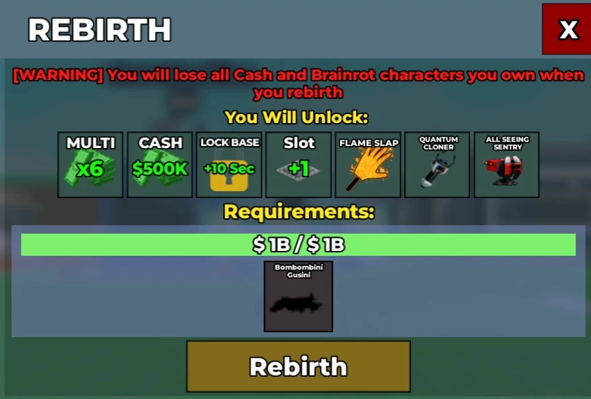 MMOJUGG Steal a Brainrot Rebirth 7 Brainrots Buying Page Display