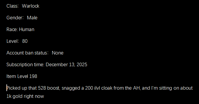 MMOJUGG WoW Classic Titan Reforged 80 Warlock  Details View of Item Function and Use