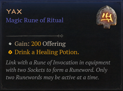 MMOJUGG Diablo 4 Yax Details View of Item Function and Use