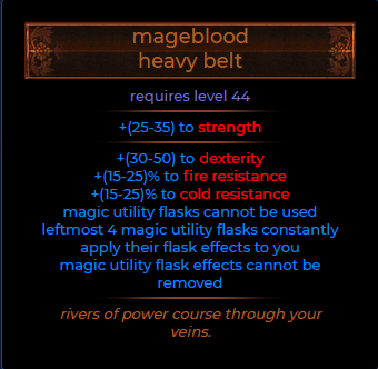 MMOJUGG Path of Exile Mageblood (4 Flask) Details View of Item Function and Use
