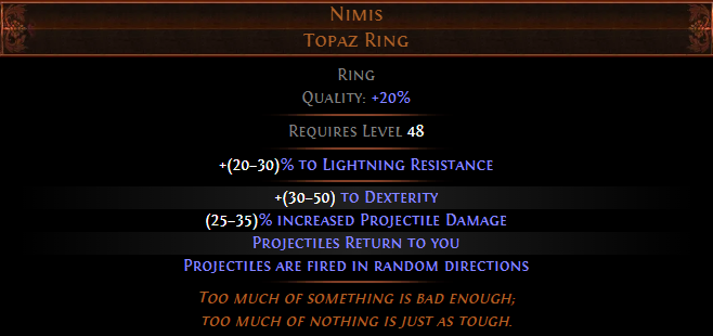 MMOJUGG Path of Exile Nimis Details View of Item Function and Use