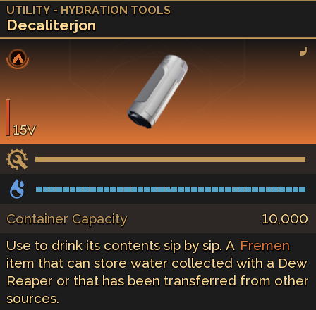 MMOJUGG Dune Awakening 50000ml + Decaliterjon*5 Details View of Item Function and Use